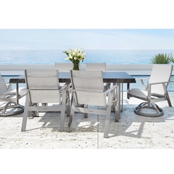 Castelle Trento Sling Outdoor Dining Set with Live Edge Table - CS-TRENTO-SET4