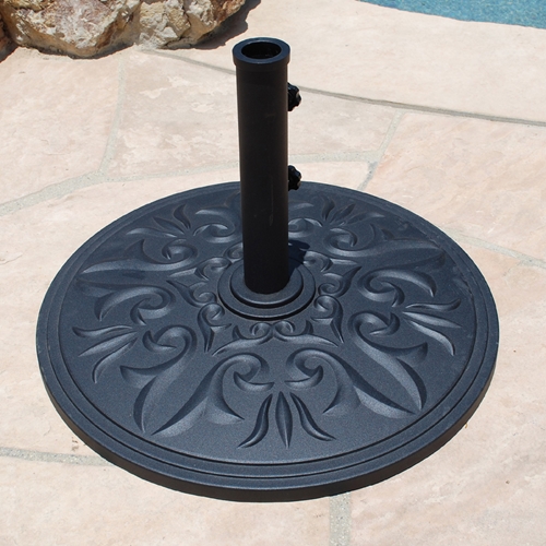 Galtech 24 Inch Round Cast Aluminum Umbrella Base with 75 LBS. Weight - 075AL