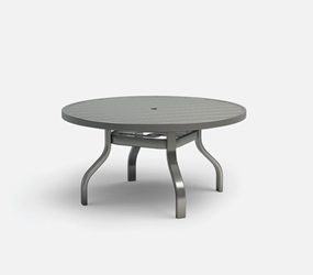Homecrest Breeze 42 Inch Round Chat Table with Umbrella Hole - 3042RC