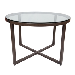 Lane Venture Contempo 42" Round Dining Table with Glass Top - 455-42