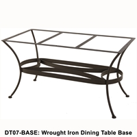 OW Lee Standard Wrought Iron Rectangular Dining Table Base - DT07-BASE