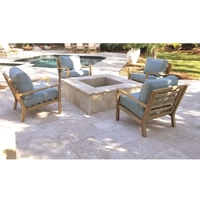 Royal Teak Coastal Teak Lounge Chair Outdoor Furniture Set for 4 - RT-COASTAL-SET7