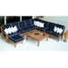 Royal teak sectional with deep seating cushions
