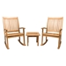 Teak Outdoor Rocking Chair and Side Table Set