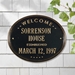 Welcome Oval "House" Established Standard Wall Address Plaque - Two Line - 1390