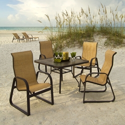 Windward Cabo Sling Square Outdoor Dining Set for 4 - WW-CABO-SET1