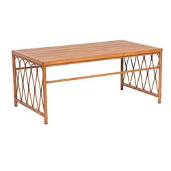 Woodard Cane Coffee Table with Glass Top - S650213