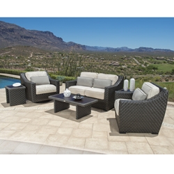 Woodard Cooper Wicker Love Seat and Lounge Chair Patio Set - WD-COOPER-SET1
