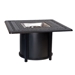 Woodard Round Base Aluminum Chat Fire Table with Square Top - 65M741