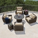Thatch aluminum chat fire pit table