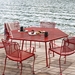 Mesh top iron dining table