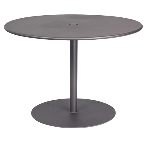 Woodard 42 Inch Round Solid Top Umbrella Table w/ Pedestal Base - 13L3RU42