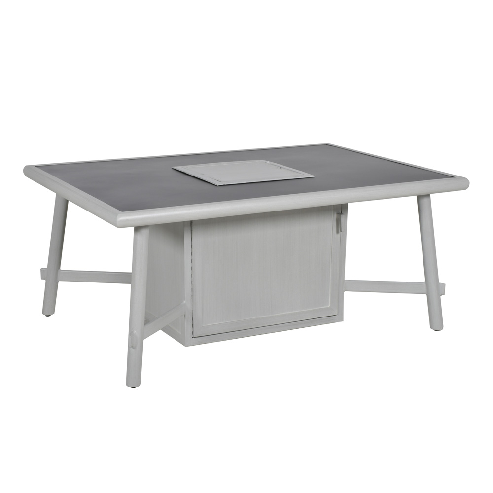 Castelle Barbados 36" x 52" Rectangular Coffee Table with Firepit - A2RF32WL