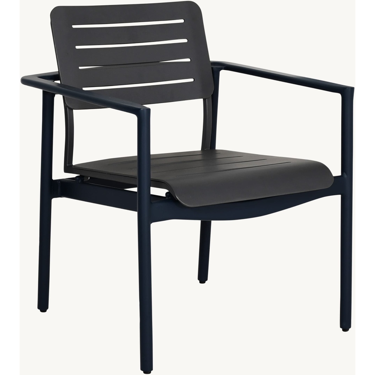 Castelle Davenport Stackable Slats Arm Dining Chair