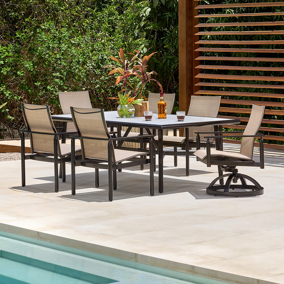 Castelle Holland Sling Patio Dining Set for 7