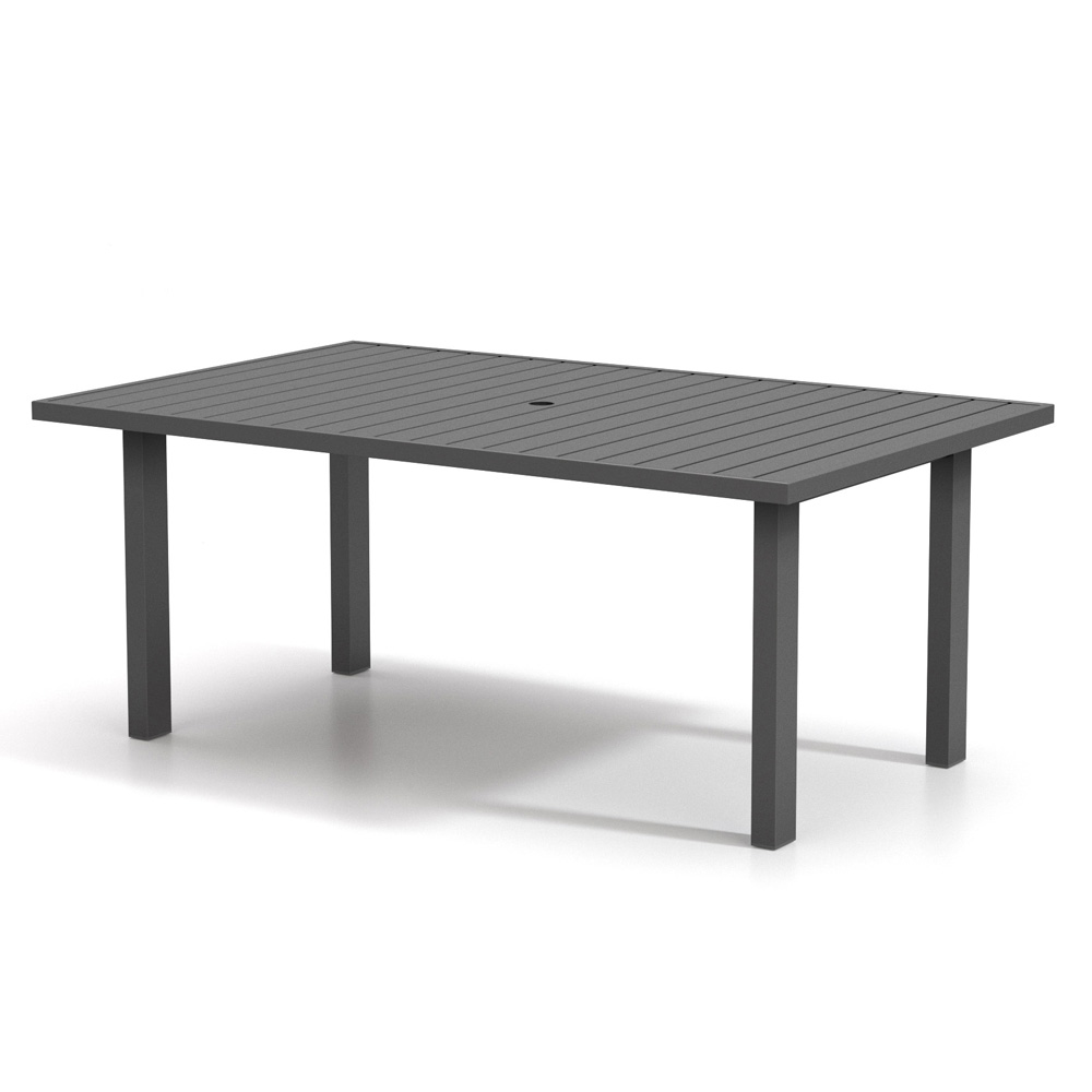 Homecrest Latitude 67" x 42" Rectangular Dining Table Post Base with Umbrella Hole - 27"H - 624267DLT