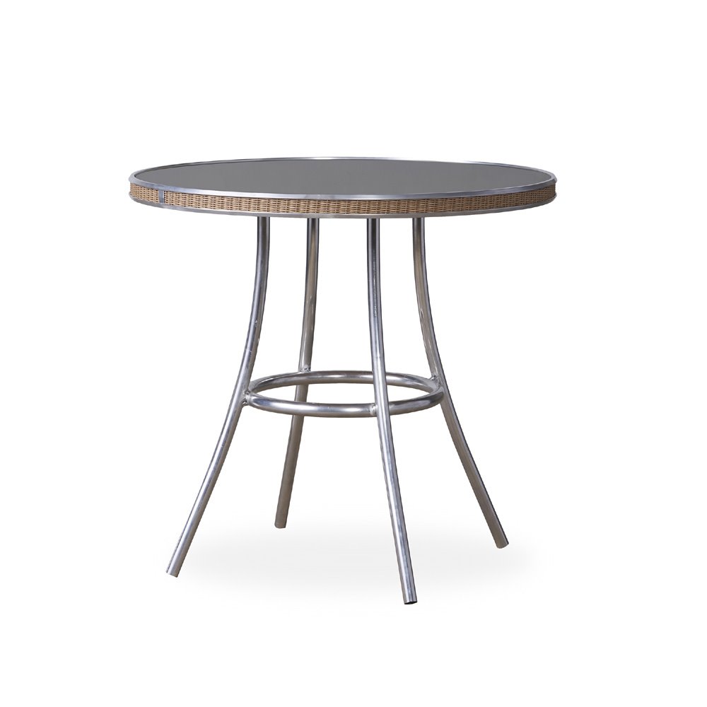Lloyd Flanders All Seasons 33" Round Bistro Table with Charcoal Glass - 124332