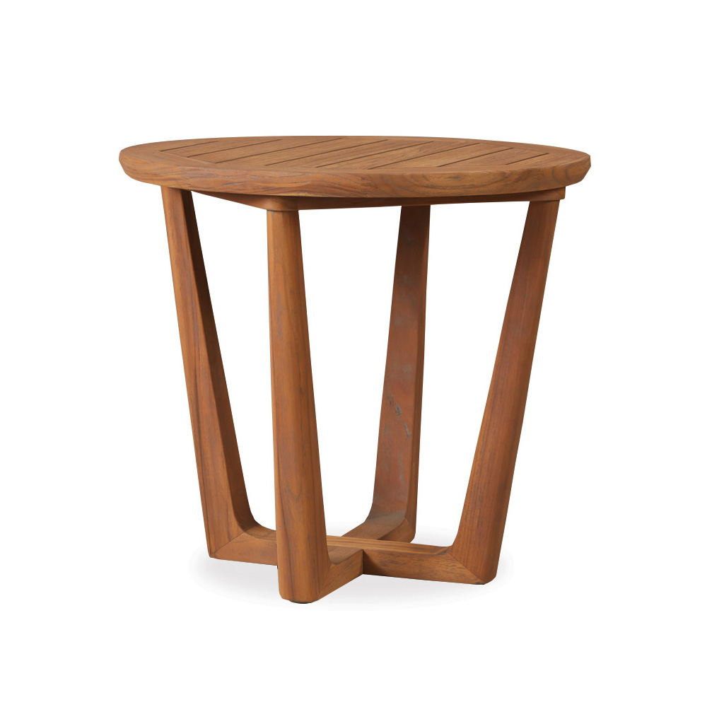 Lloyd Flanders Teak 24" Round End Table - 286124