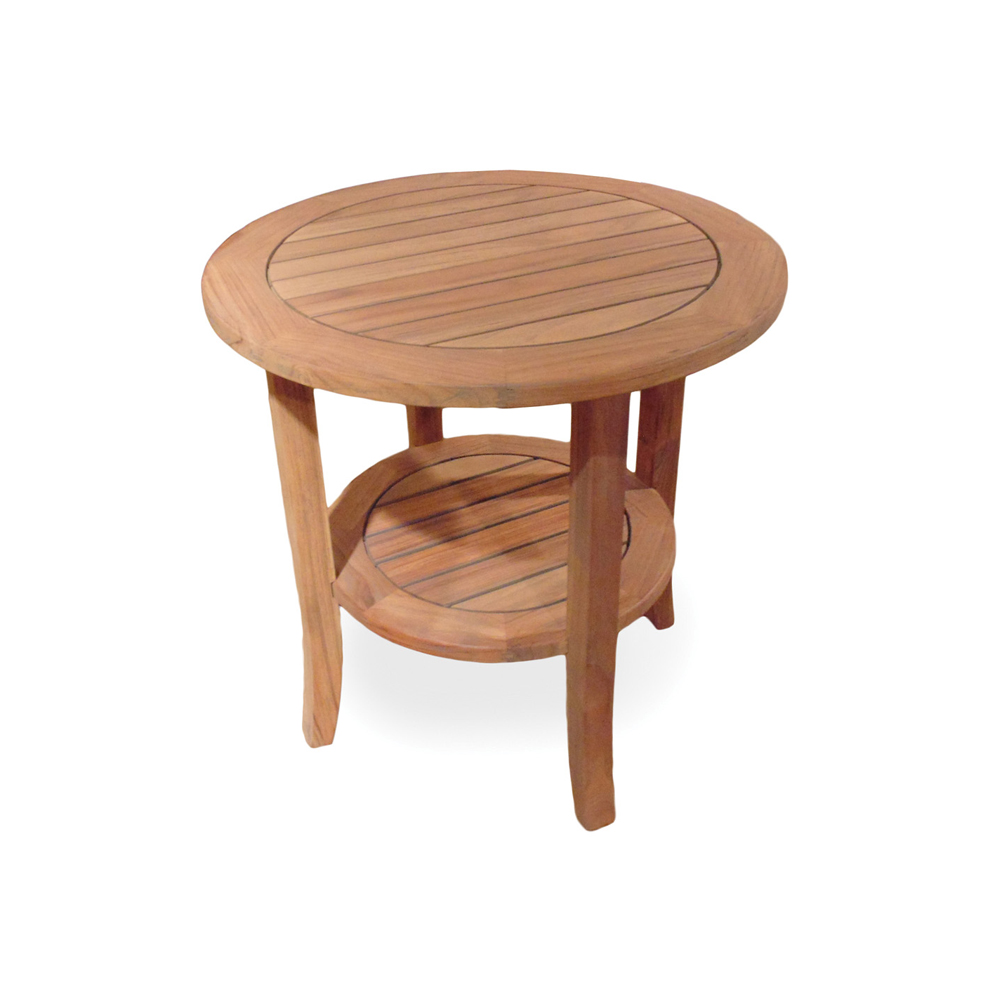 Lloyd Flanders 24 inch Round Teak Tapered Leg End Table - 286424