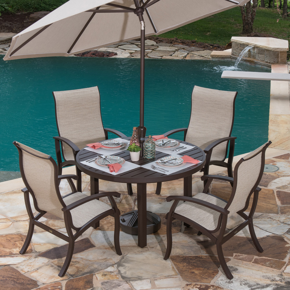 Mallin Georgetown Aluminum Sling Outdoor Dining Set - ML-GEORGETOWN-SET4
