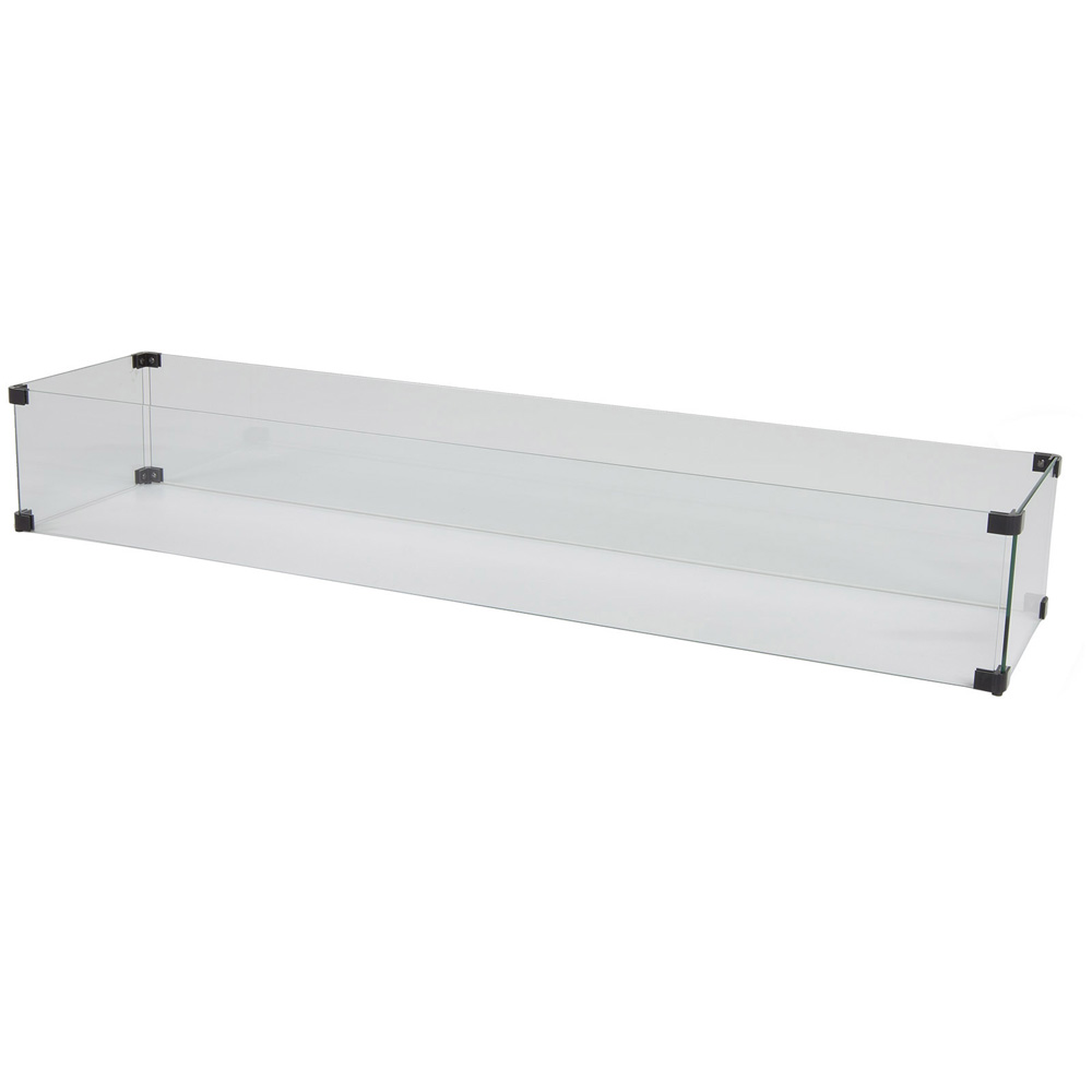 OW Lee Large Rectangle Glass Fire Pit Guard - 51-145G