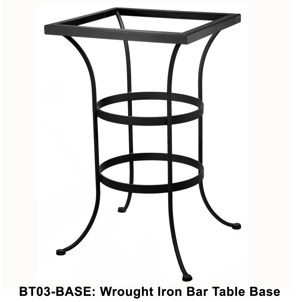 OW Lee Standard Wrought Iron Bar Height Table Base - BT03-BASE