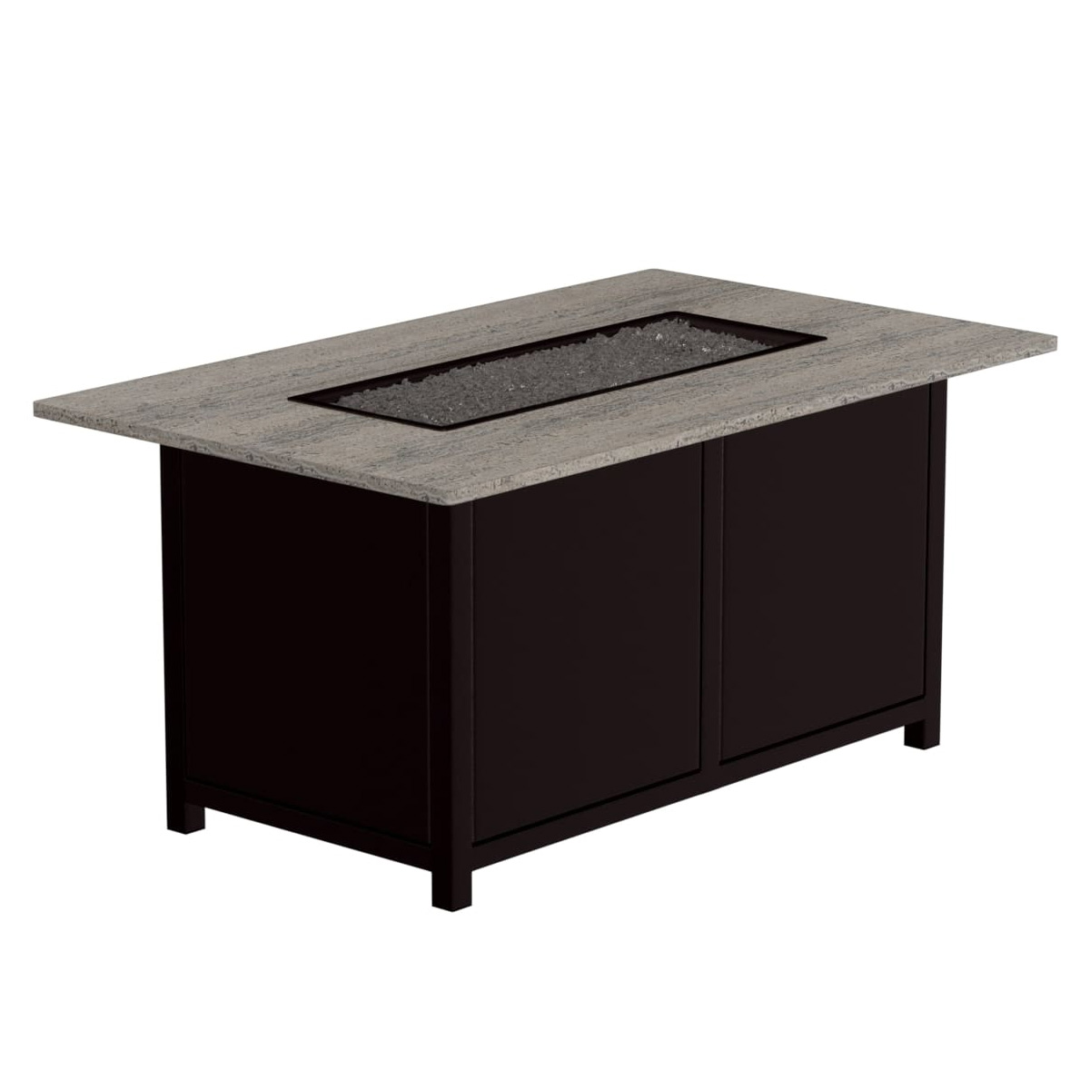 OW Lee Volante 30" x 50" Rectangle Chat Height Aluminum Fire Pit - 5123-3050C