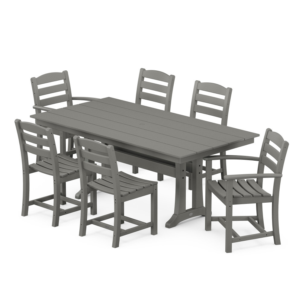 PolyWood La Casa Cafe Dining Set with Farmhouse Trestle Table - PWS630-1