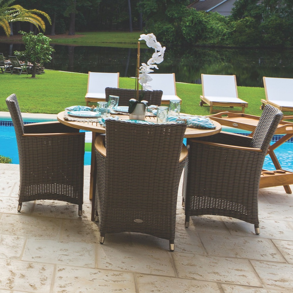 Royal Teak Helena Wicker Outdoor Dining Set for 4 - RT-HELENA-SET2