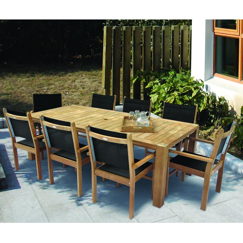 Royal Teak Captiva Sling Outdoor Dining Set for 8 - RT-CAPTIVA-SET1