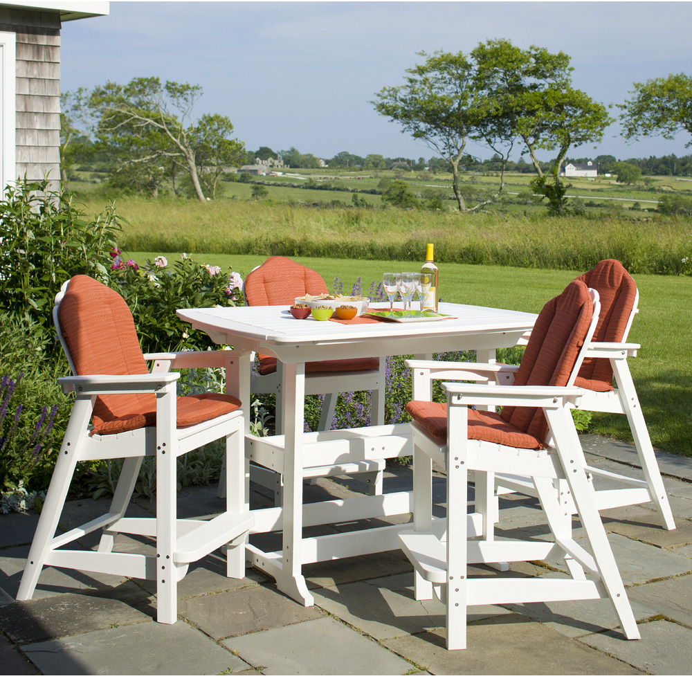 Seaside Casual Classic Adirondack Bar Set for 4 with Cushions - SC-CLASSIC-SET11