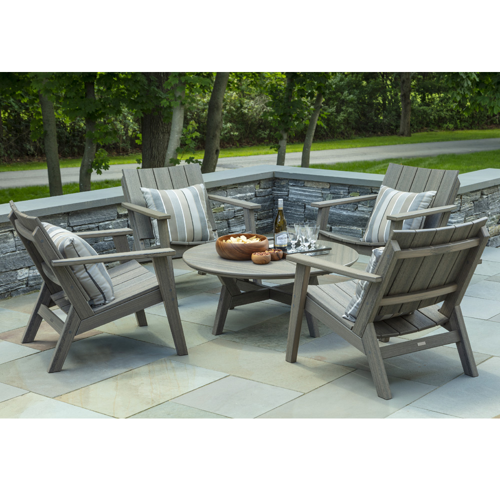 Seaside Casual Mad Chat Chair Set with Round Table - SC-MAD-SET13