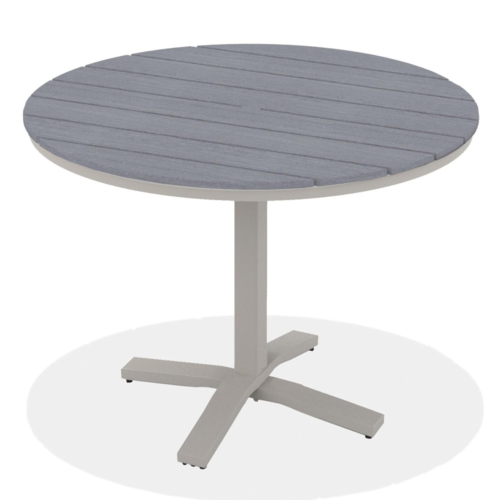 Telescope Casual 48" Round Rustic Polymer Balcony Table with Pedestal Base - TM80R-3X20