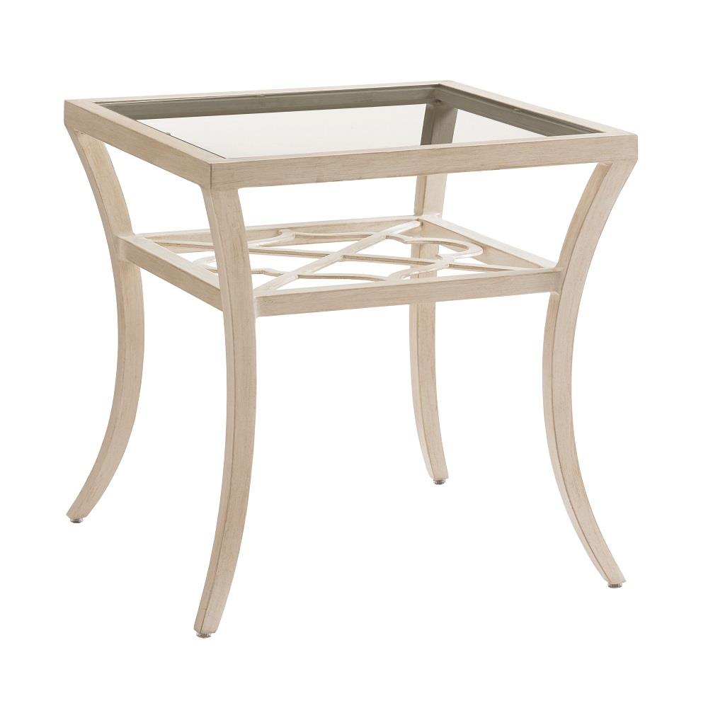 Tommy Bahama Misty Garden 24" Square End Table with Glass Top - 3239-955