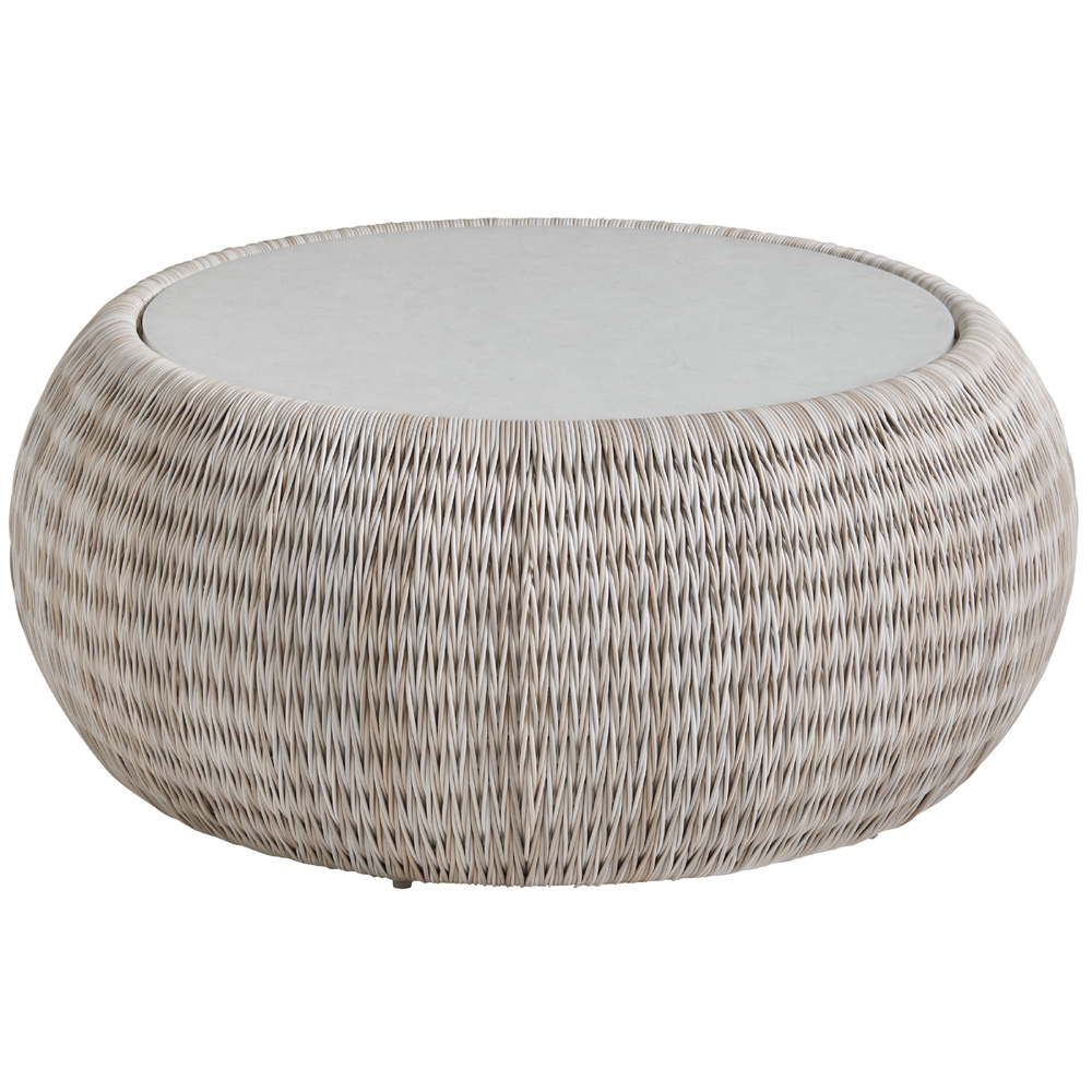 Tommy Bahama Seabrook 40" Round Cocktail Table with Glass Top - 3430-943C