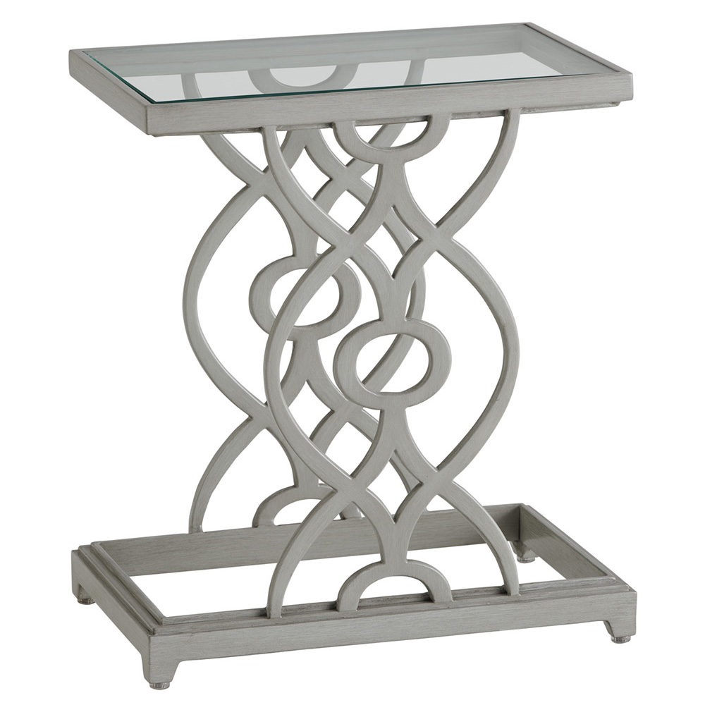 Tommy Bahama Silver Sands Rectangular Accent Table with Glass Top - 3945-951