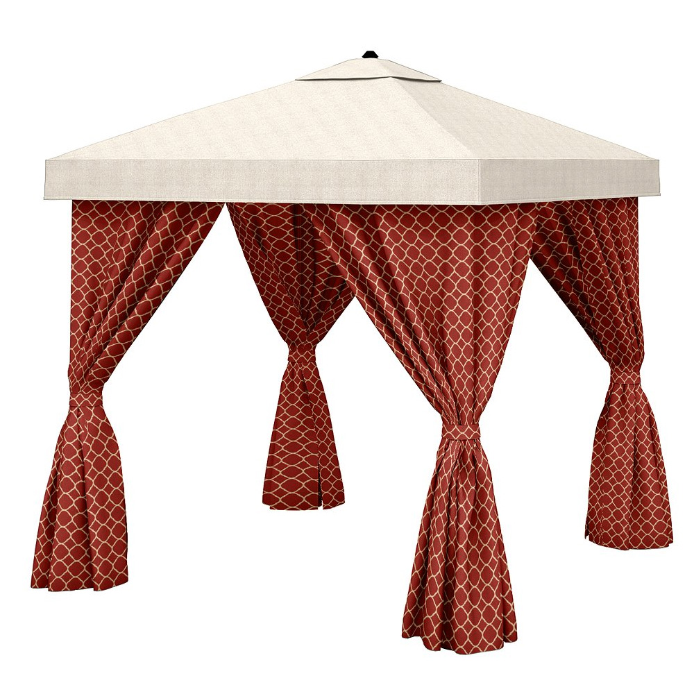 Tropitone 12 x 12 Square Cabana with Fabric Curtains - NS012A238V
