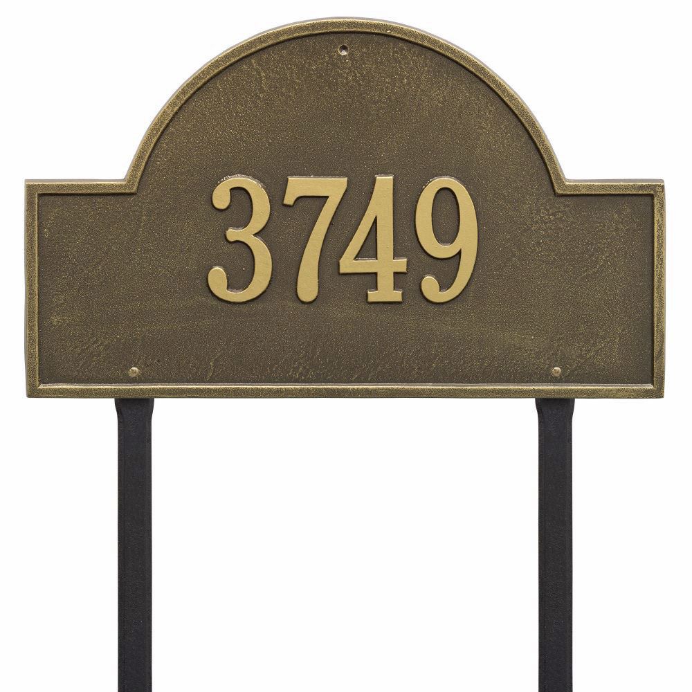 Whitehall Arch Marker Estate Lawn Address Plaque - One Line