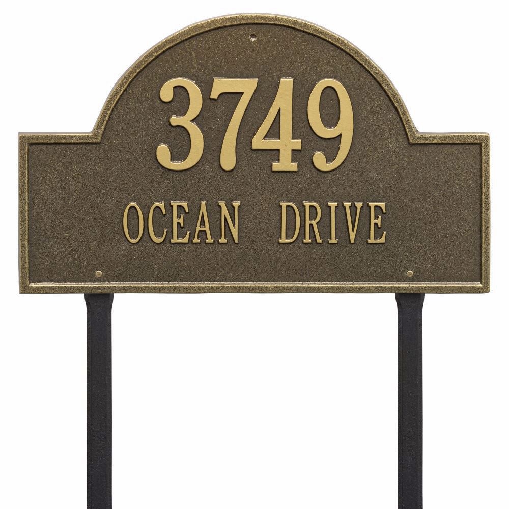 Whitehall Arch Marker Estate Lawn Address Plaque - Two Line