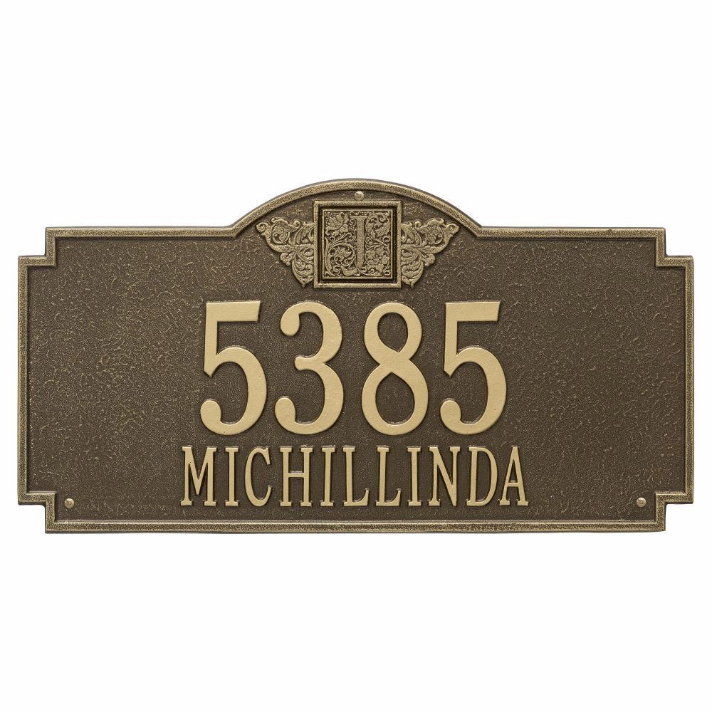 Whitehall Monogram Estate Wall Address Plaque - Two Line
