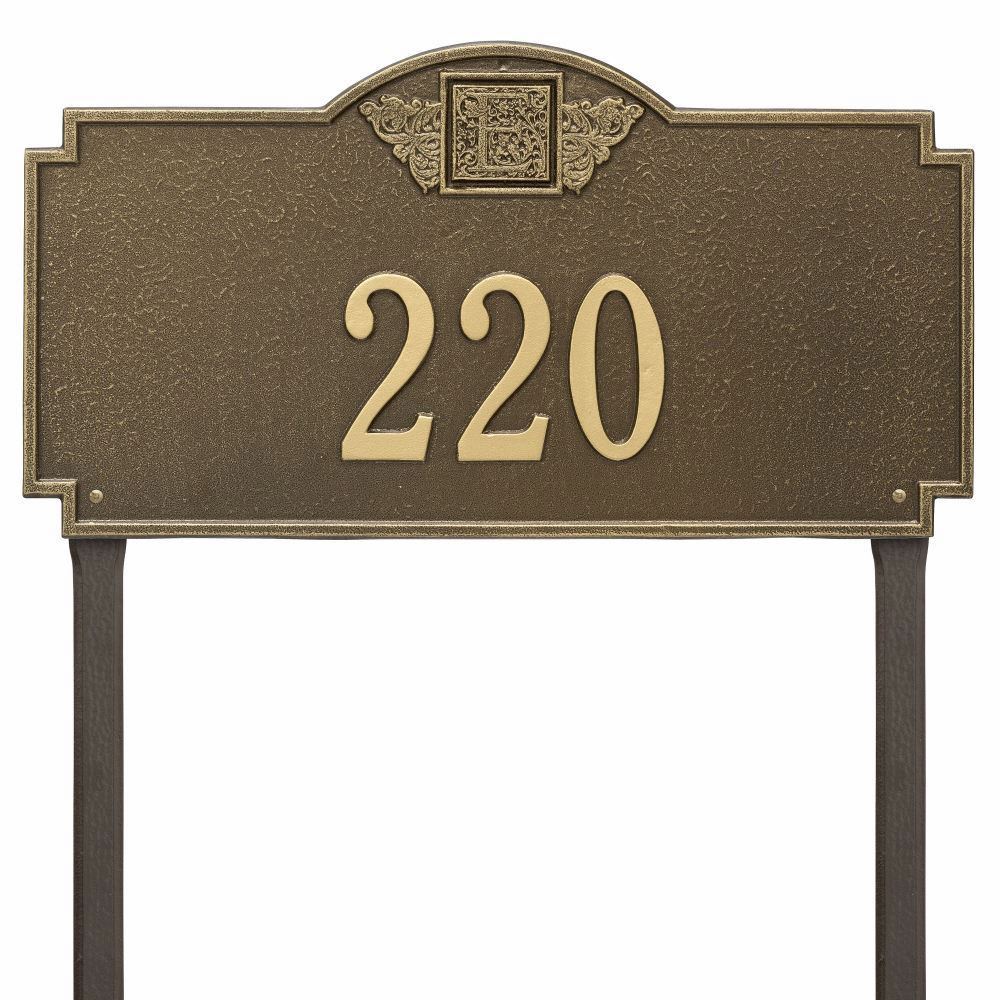 Whitehall Monogram Estate Lawn Address Plaque - One Line
