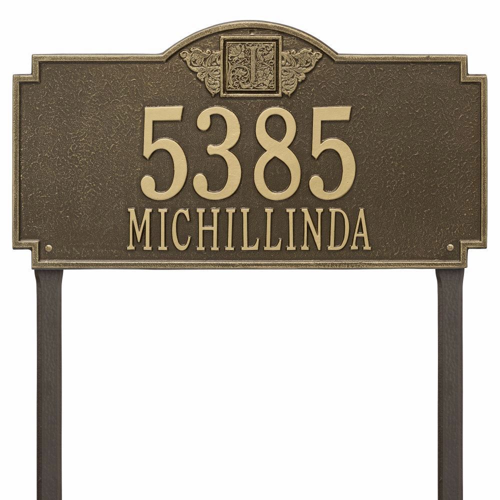 Whitehall Monogram Estate Lawn Address Plaque - Two Line