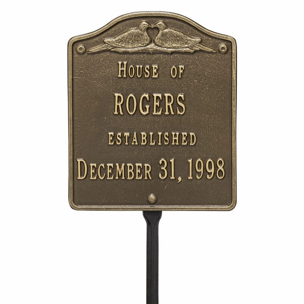 Whitehall Wedding Plaque Standard Lawn Address Plaque - Two Line