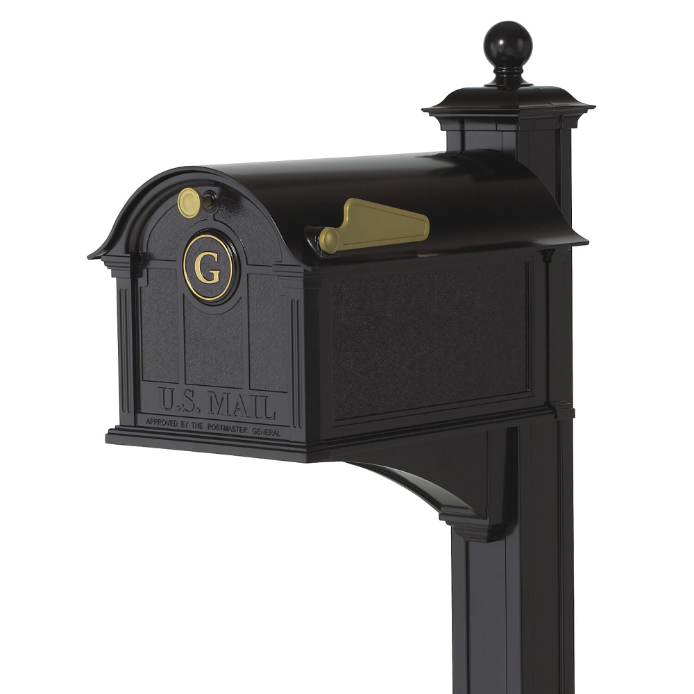 Whitehall Balmoral Mailbox Monogram & Post Package in Black