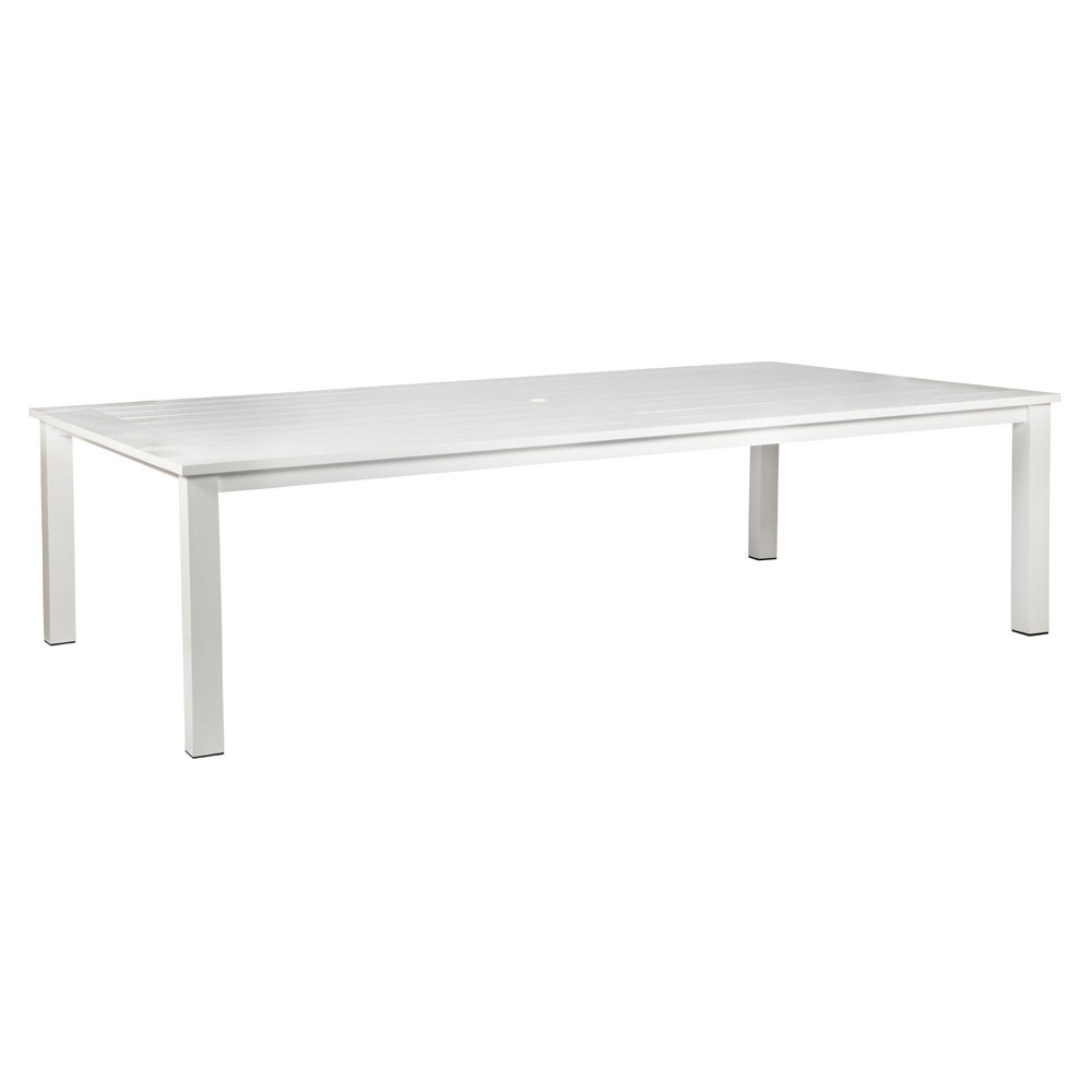 Windward Etched Wood Grain Aluminum 61" x 106" Rectangle Dining Table - KD61106SEAU