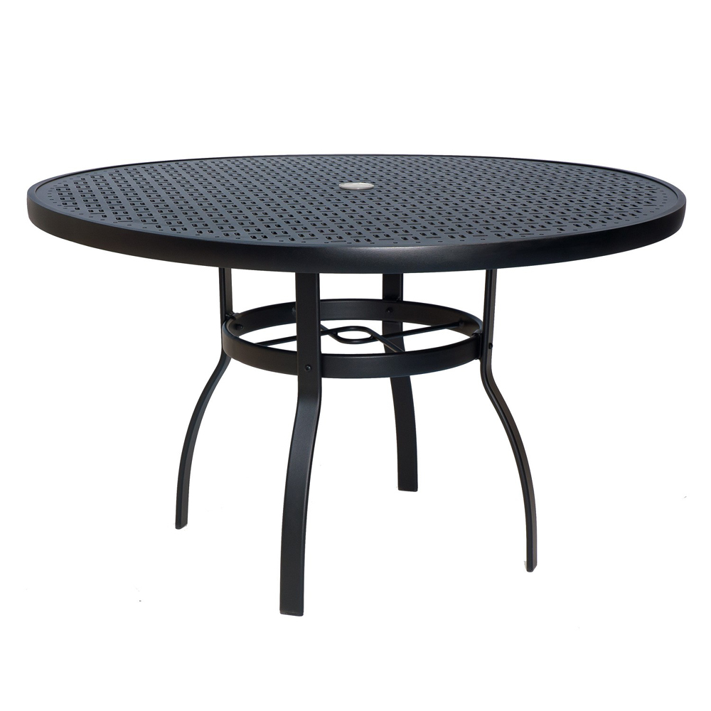 Woodard Deluxe 48 inch round Lattice Top Dining Table - 826148WL