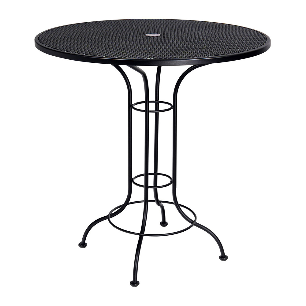 Woodard 42 Inch Round Mesh Top Umbrella Bar Height Table - 190057