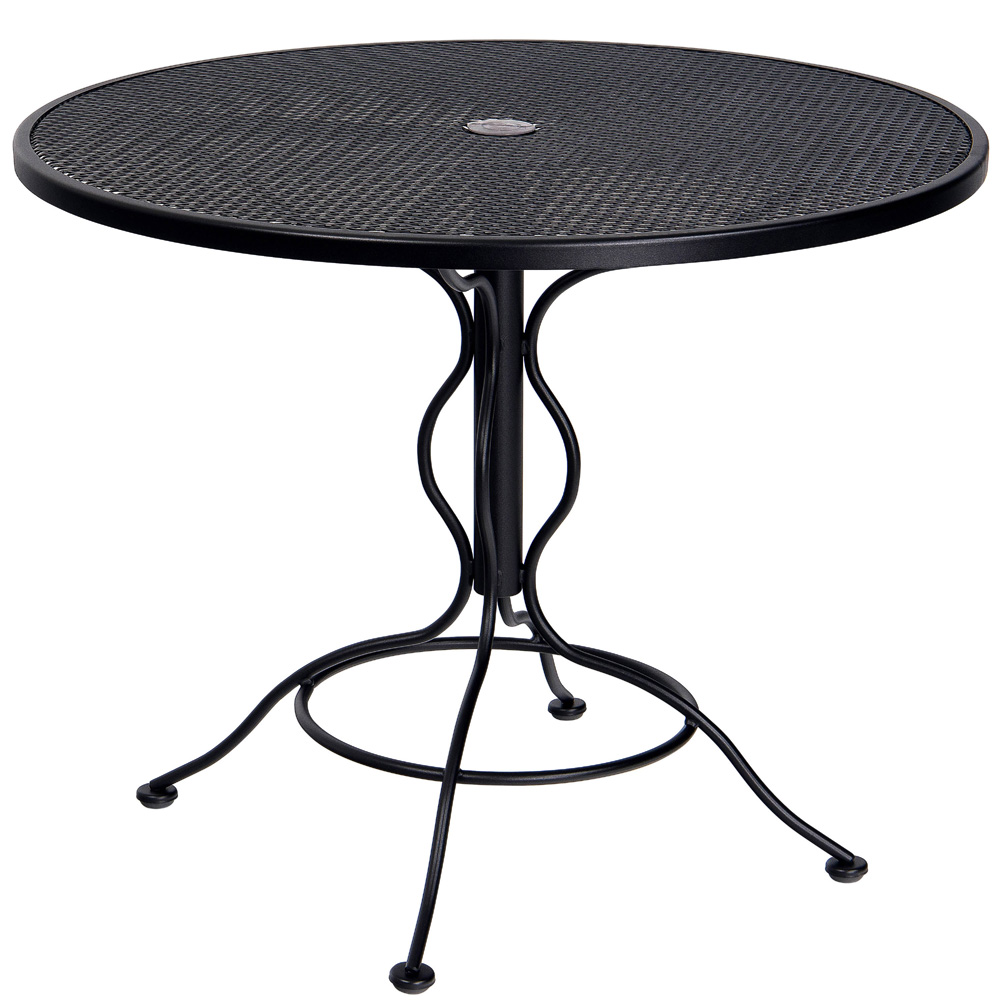 Woodard 36 Inch Round Mesh Top Set Up Bistro Umbrella Table - 190135