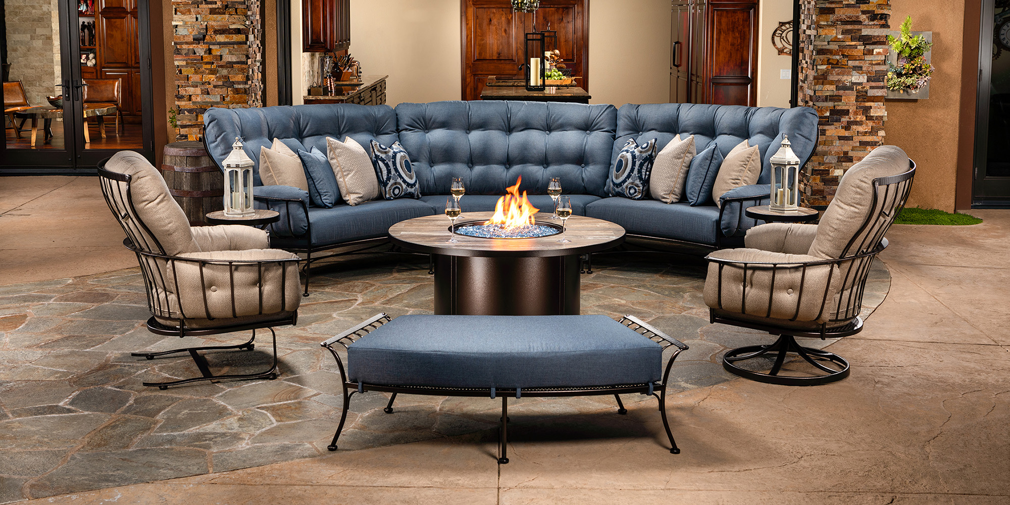 Luxury outdoor living space with premium patio furniture