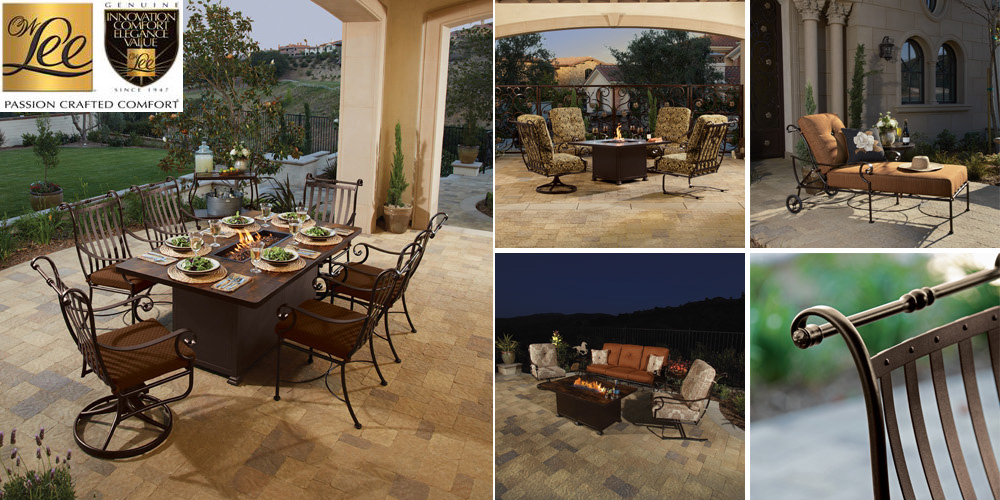 OW Lee St. Charles Patio Furniture Collection with Wrought Iron Frames